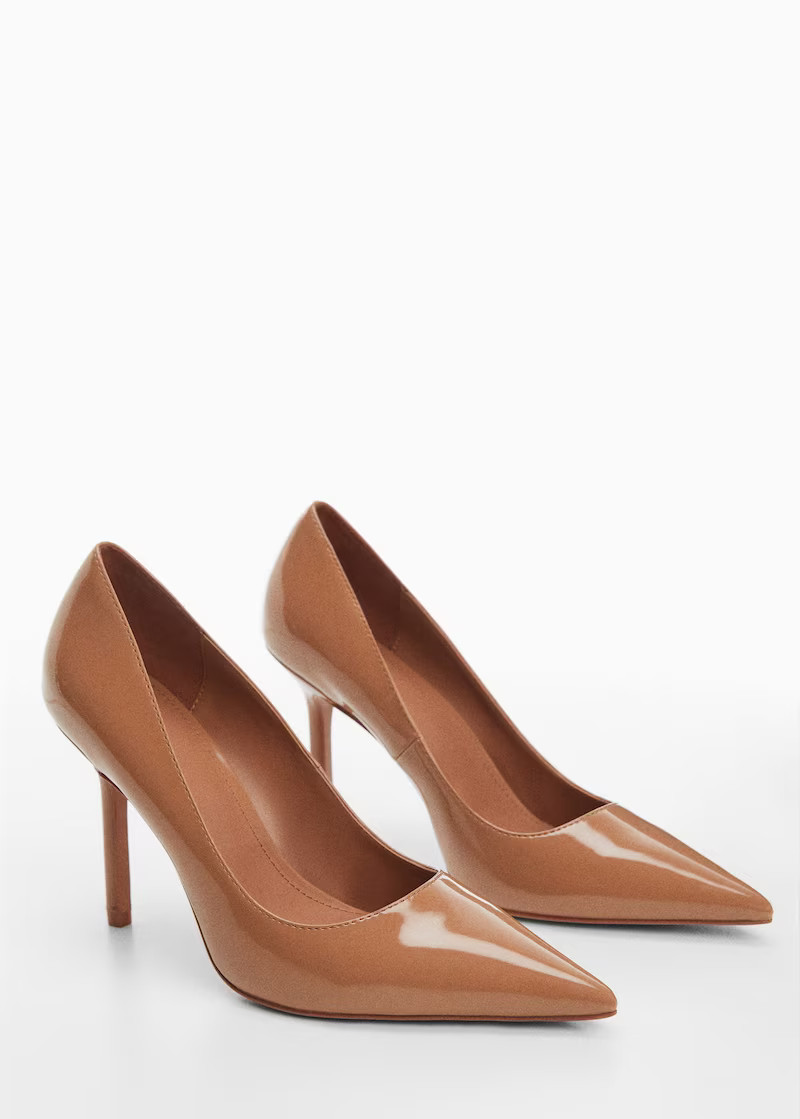 Patent leather-effect heeled shoes -  Women | Mango United Kingdom | MANGO (UK)