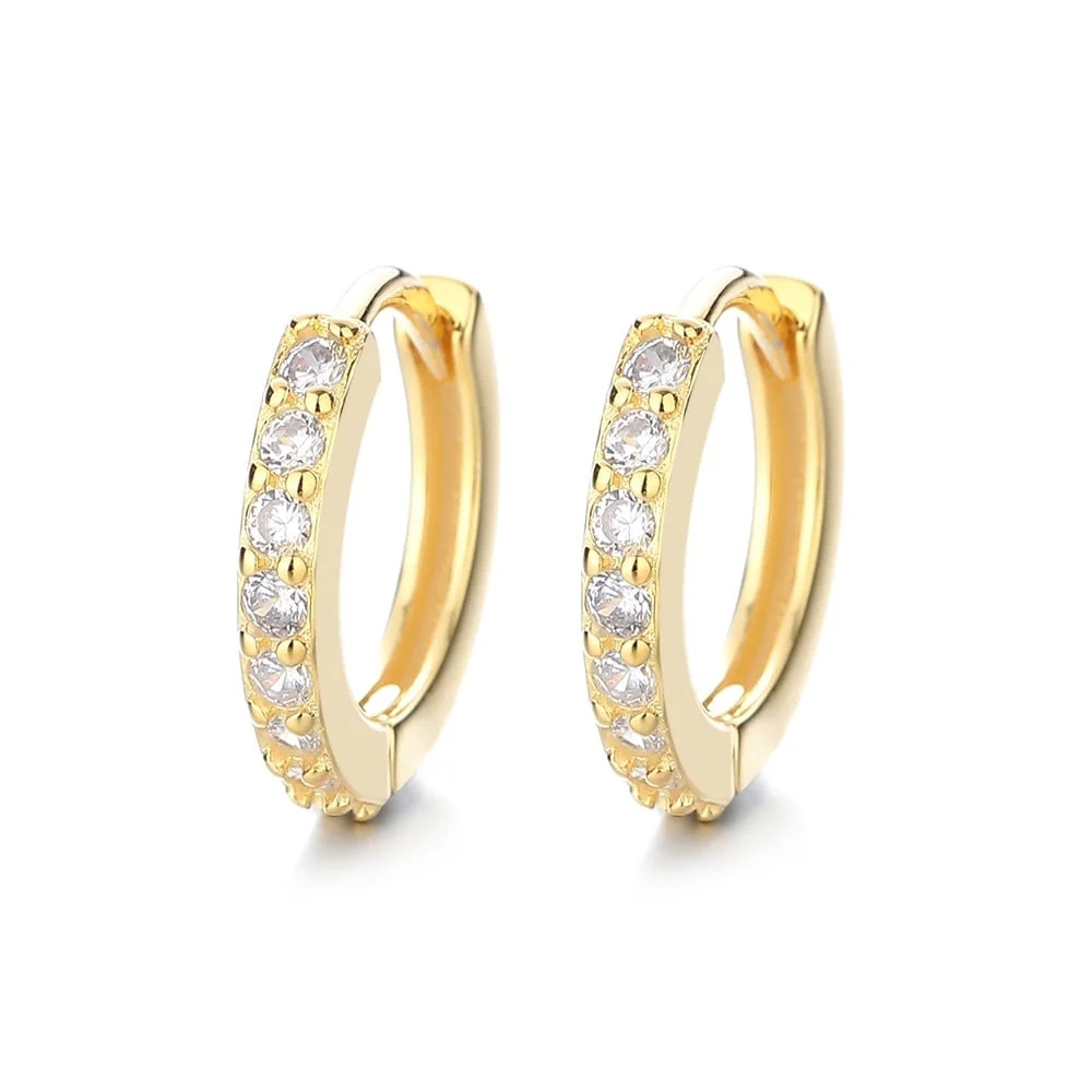 14 KT Gold Huggie Hoop Earring with crystals from Swarovski | Walmart (US)