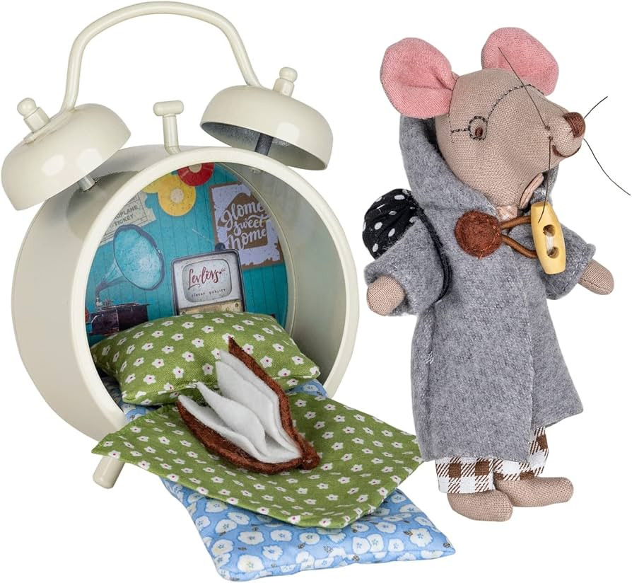 Mouse in a Matchbox Toy Baby Registry Gift Travel Mouse in Twin Bell Alarm Clock | Amazon (US)