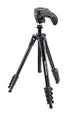 Manfrotto Compact Action Aluminum 5-Section Tripod Kit with Hybrid Head, Black (MKCOMPACTACN-BK) | Amazon (US)