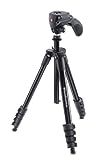 Manfrotto Compact Action Aluminum 5-Section Tripod Kit with Hybrid Head, Black (MKCOMPACTACN-BK) | Amazon (US)