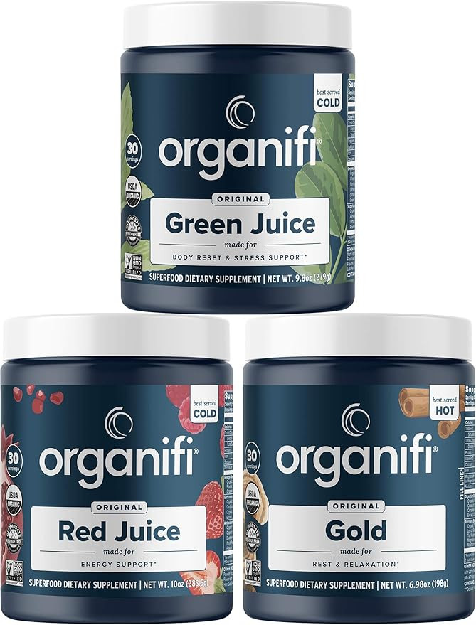 Organifi: Sunrise to Sunset Power Box (9.5 Oz. Each) - Superfood Powder - Green Juice, Red Juice,... | Amazon (US)