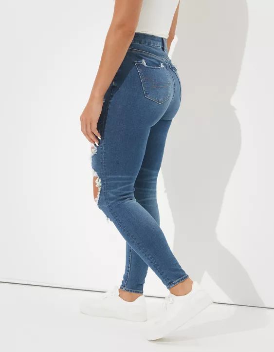 AE Dream Ripped Curvy High-Waisted Jegging | American Eagle Outfitters (US & CA)