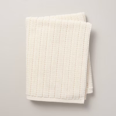 Hidden Stripe Terry Bath Towels Natural/Honey - Hearth & Hand™ with Magnolia | Target