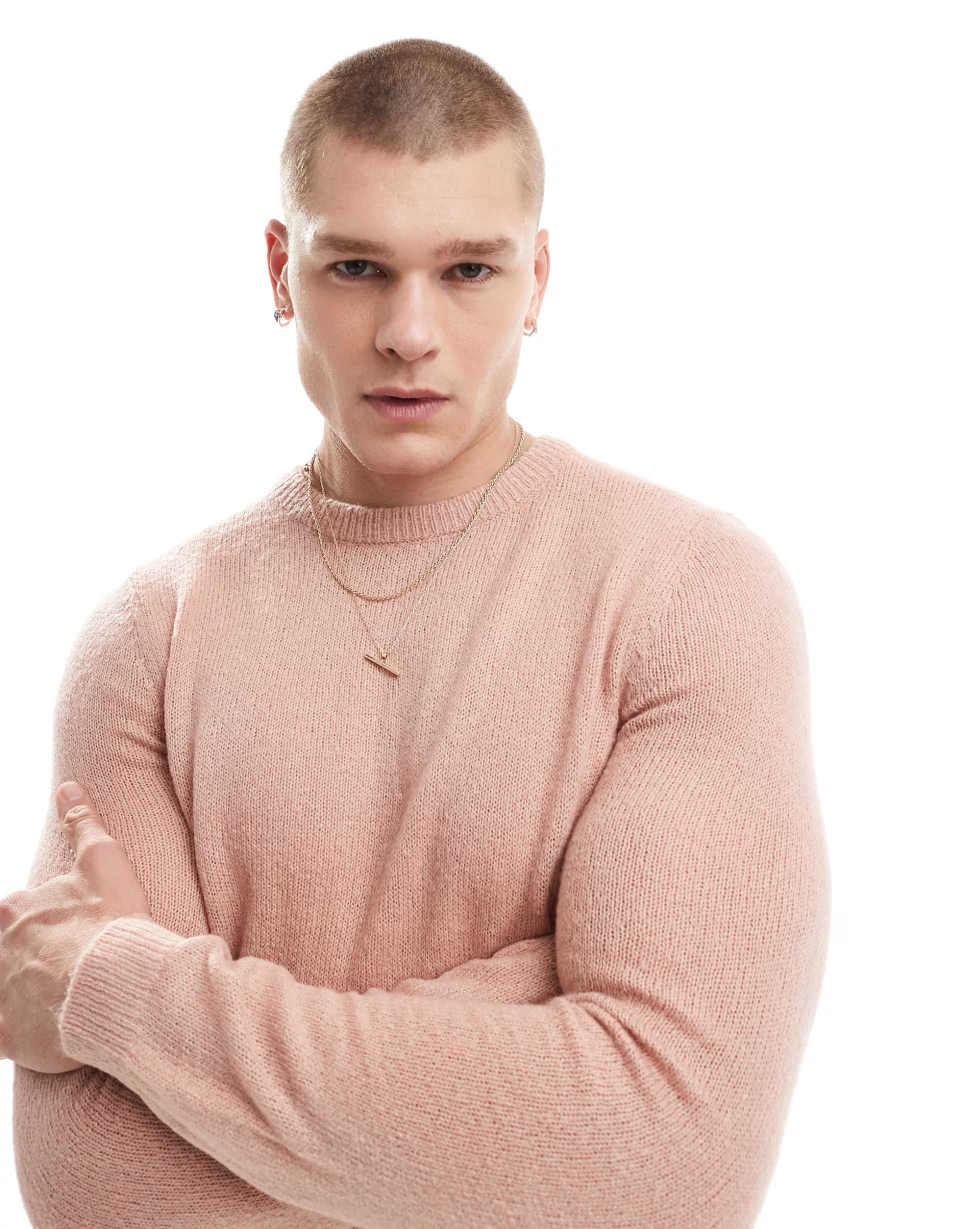 ASOS DESIGN ligthweight brushed knitted jumper in pink | ASOS | ASOS (Global)