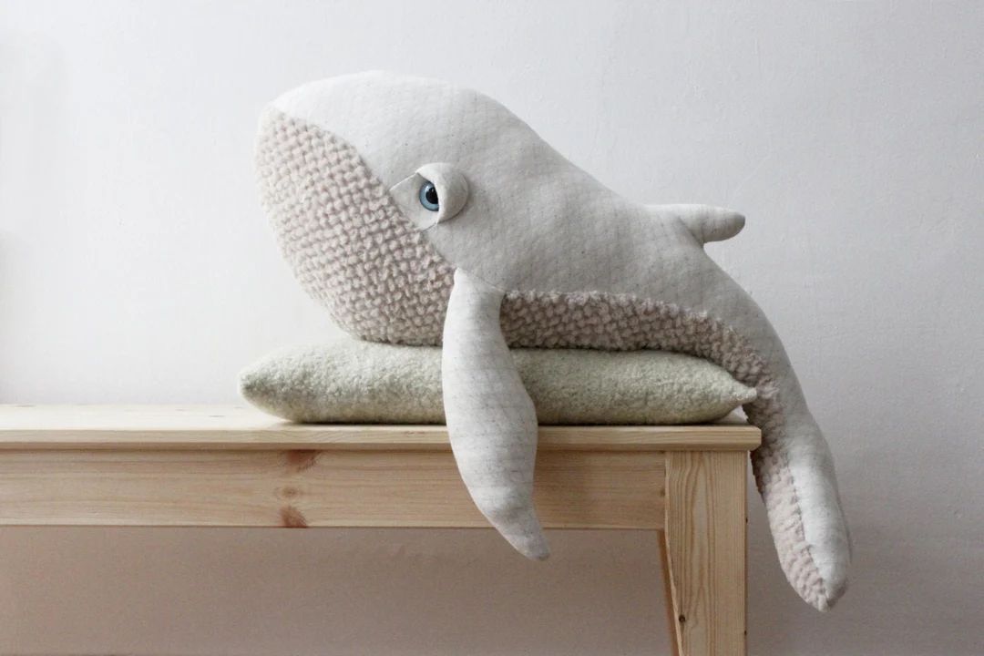 Big Albino Whale Handmade Stuffed Animal - Etsy | Etsy (US)