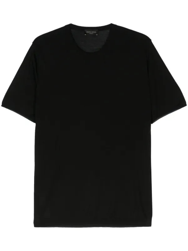 Roberto Collina Knitted Silk T-shirt | Black | FARFETCH | Farfetch Global