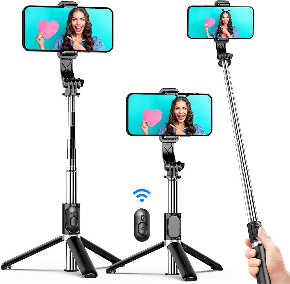 Selfie Stick Tripod, All in One Extendable & Portable Selfie Stick with Wireless Remote Compatibl... | Amazon (US)