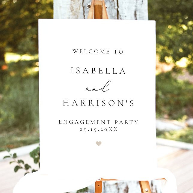 EVELYN Elegant Calligraphy Script Engagement Party Foam Board | Zazzle | Zazzle