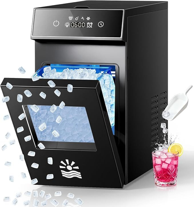 Nugget Ice Maker Countertop, Smart Pebble Ice maker with LCD Panel, 4min Making, 26lbs/24H Crushe... | Amazon (US)