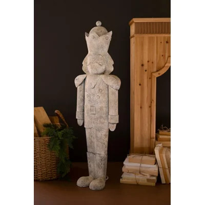 Kalalou Metal Christmas Nutcracker Yard Decor Distressed Holiday Figure 42.5" H | Wayfair North America