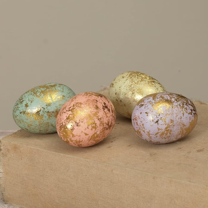 One Holiday Way Bagged Set of 12 2-Inch Multicolor Gilded Pastel Easter Eggs w/Gold Finish – De... | Amazon (US)