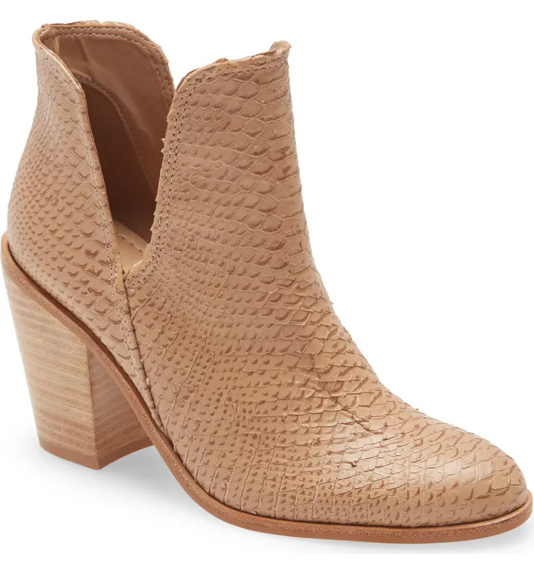 Kaanas Gattinara Snakeskin Split Shaft Leather Bootie | Nordstrom | Nordstrom