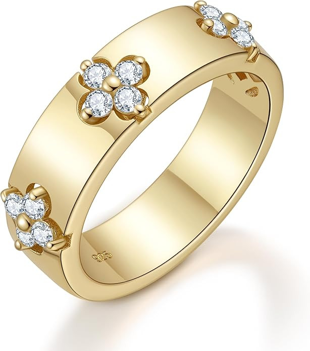 Clover Moissanite Rings for Women Gifts,Premium Moissanite(D Color VVS1 Clarity 3EX Cut), 925 Ste... | Amazon (US)