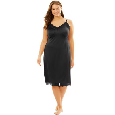 Comfort Choice Full Slip Double Skirted - 26/28, Black | Target