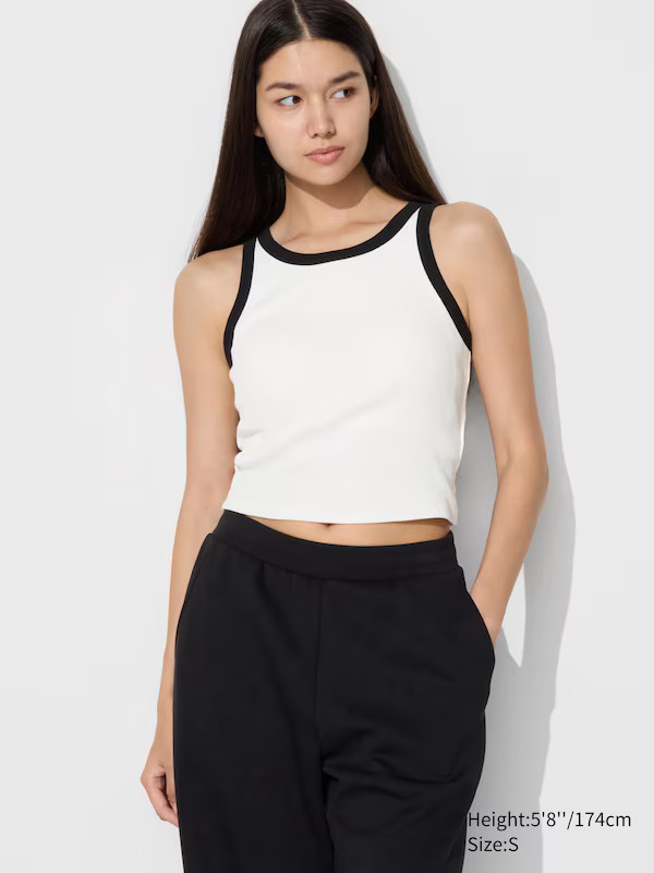 Ribbed Cropped Bra Sleeveless Top | UNIQLO US | UNIQLO (US)