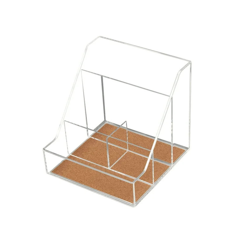 Pen+Gear Acrylic Cork Desktop Org with 4 Grids, Clear, 1 Pack | Walmart (US)