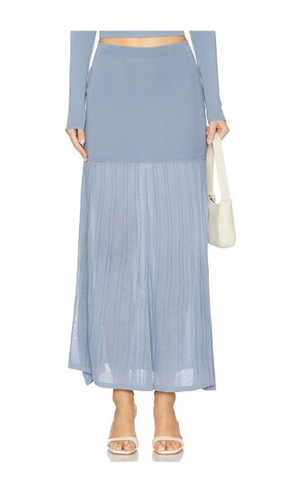 Nancy Knit Maxi Skirt in Blue | Revolve Clothing (Global)