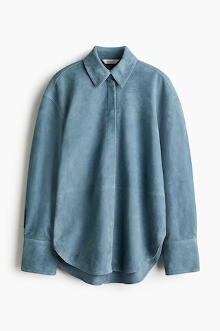 H & M - Suede Shirt - Dusty Blue | H&M (US + CA)