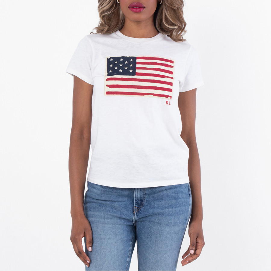 Polo Ralph Lauren Womens Cotton Flag Graphic Tee, Size Small | Jomashop.com & JomaDeals.com