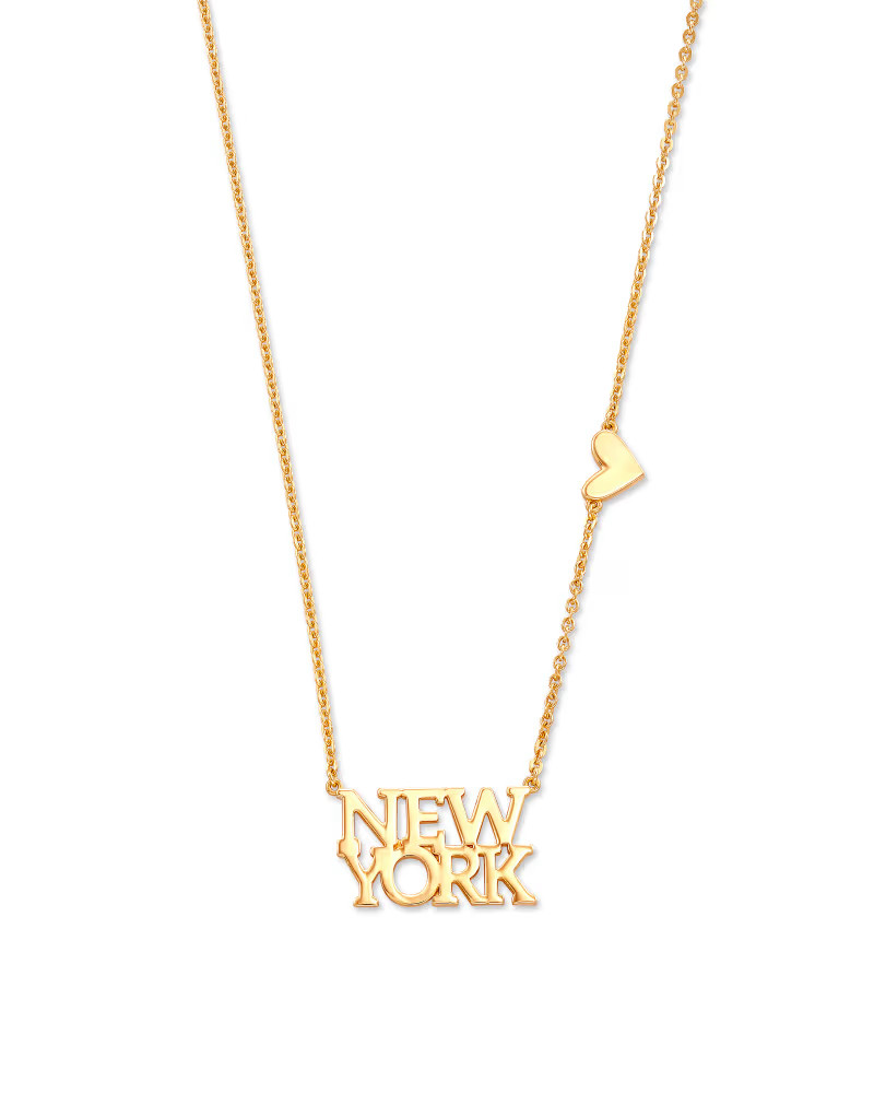 New York Pendant Necklace in 18k Yellow Gold Vermeil | Kendra Scott