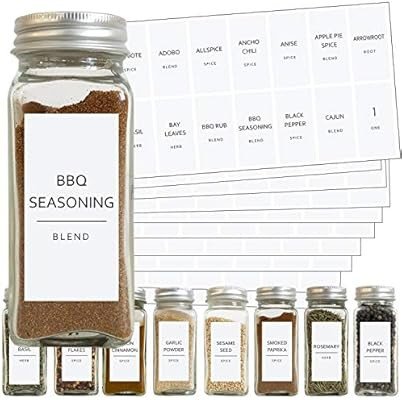 Talented Kitchen 140 Minimalist Spice Label Set. Black Print on Off-White Backing. Water Resistan... | Amazon (US)