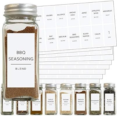 Talented Kitchen 140 Minimalist Spice Label Set. Black Print on Off-White Backing. Water Resistan... | Amazon (US)