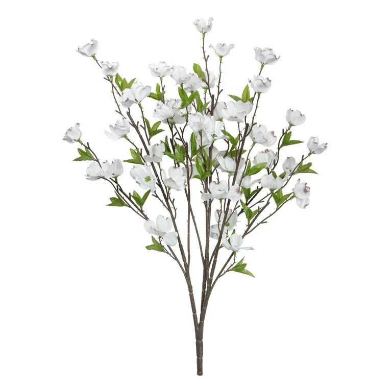 23-inch Artificial Silk White Dogwood Spring Bush, for Indoor Use, by Mainstays | Walmart (US)
