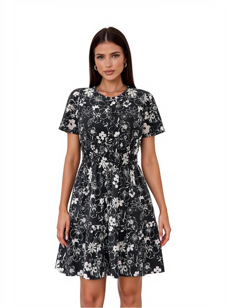 PRETTYGARDEN Women's V-Neck Mini Dress, Sizes S-XXL | Walmart (US)