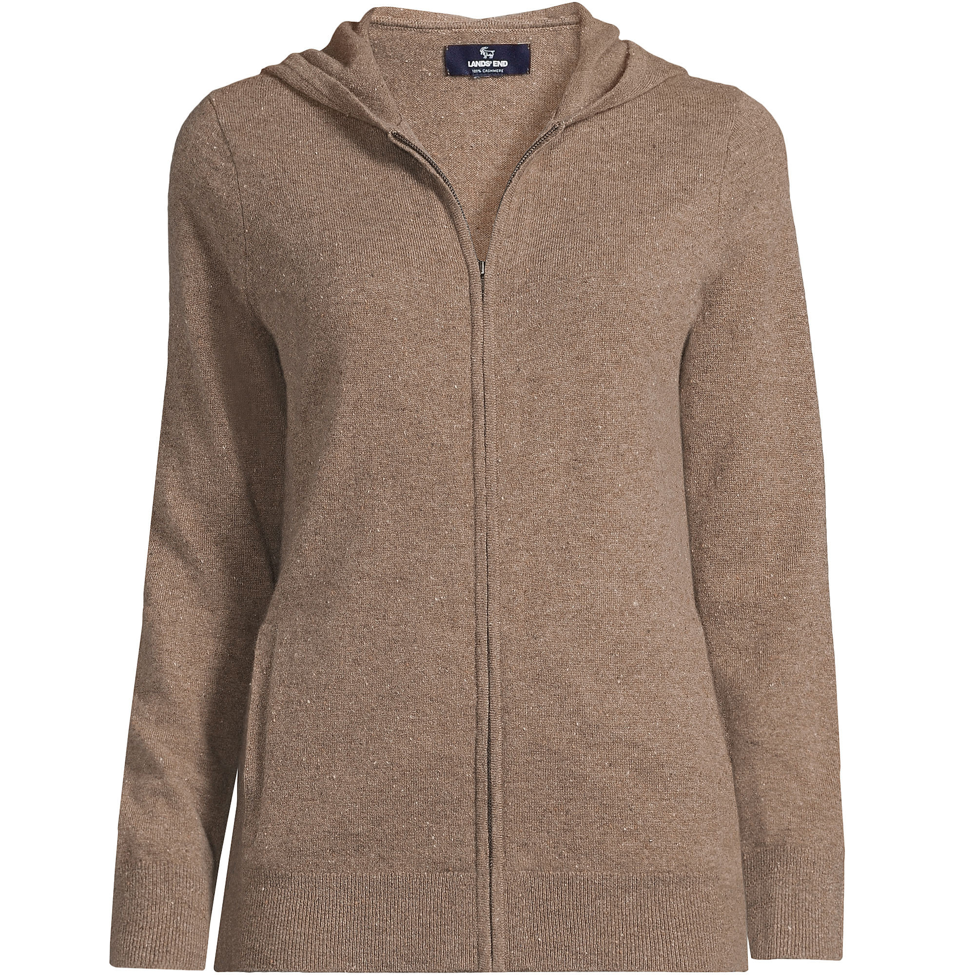 Women's Cashmere Front Zip Hoodie Sweater | Lands' End (US)