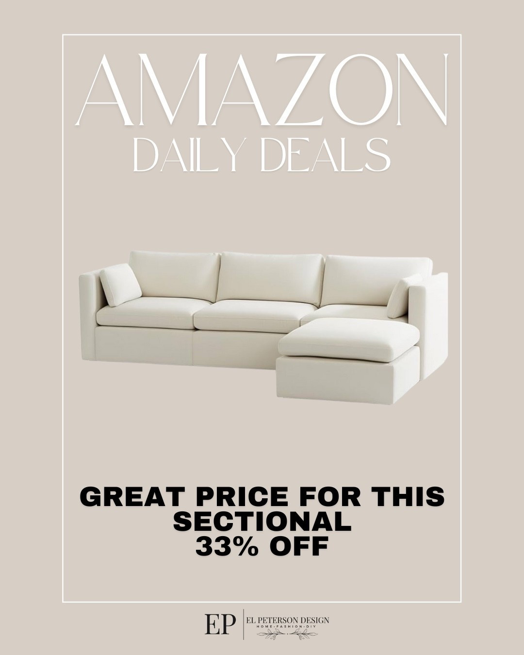 Amazon Daily Deals
Sectional 

#LTKHome #LTKSaleAlert