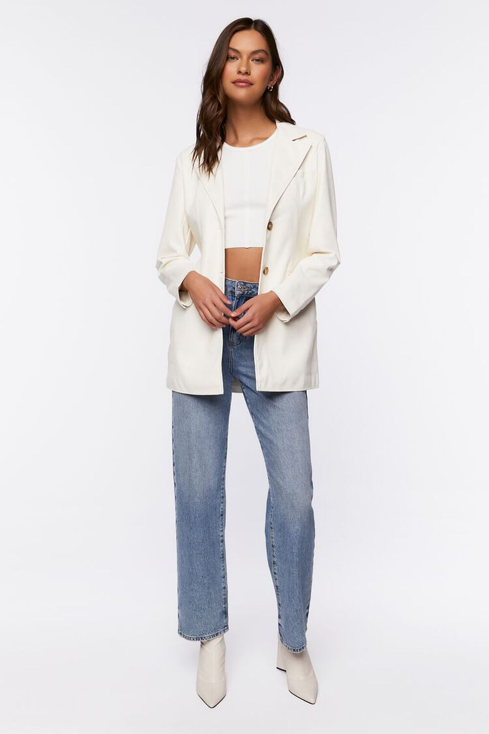 Faux Leather Belted Blazer | Forever 21 (US)