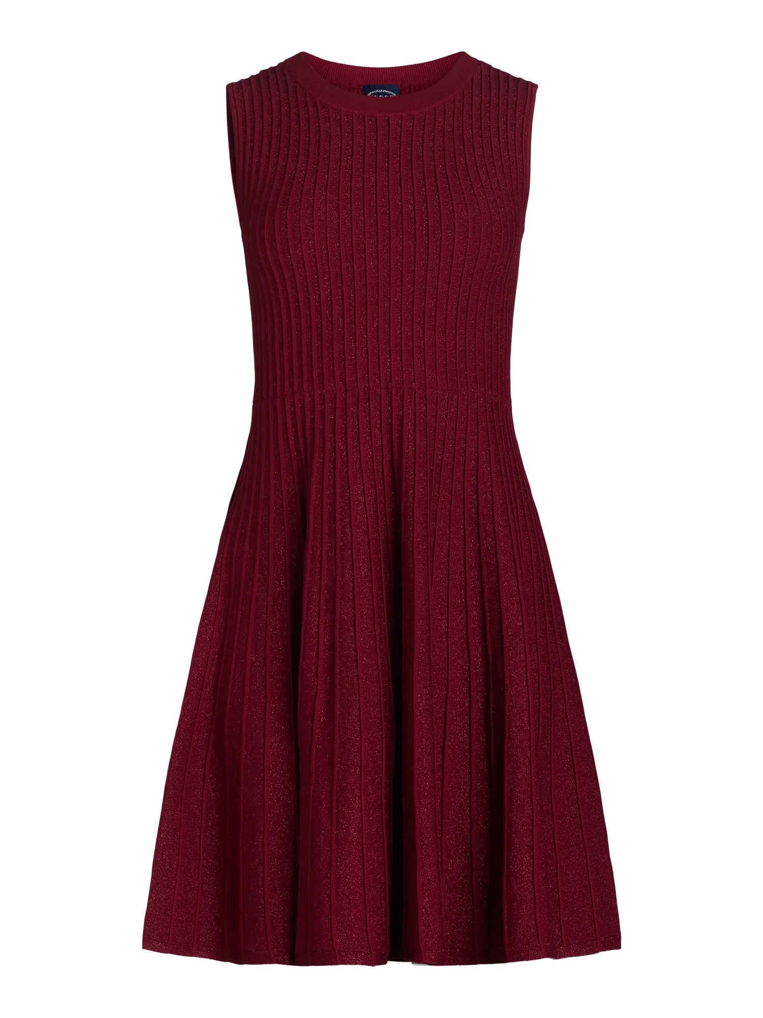 Scoop Women’s Metallic Knit Mini Flare Dress, Sizes XS-XXL | Walmart (US)