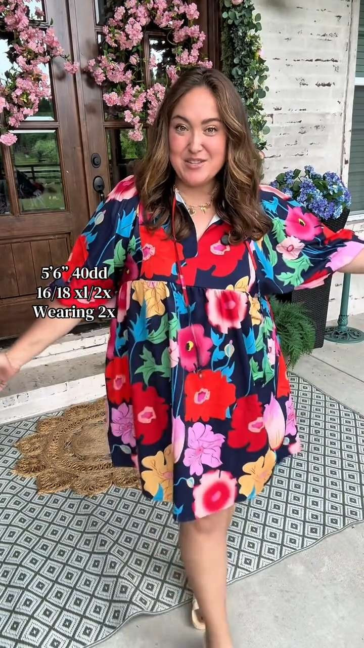 Womens Summer Dresses Floral Mini Babydoll Dress V Neck Puff Sleeve Loose Fit Boho Beach Sundress with Pockets, Plus Size Fashion 

 #LTKMidsize #LTKPlusSize #LTKBeauty