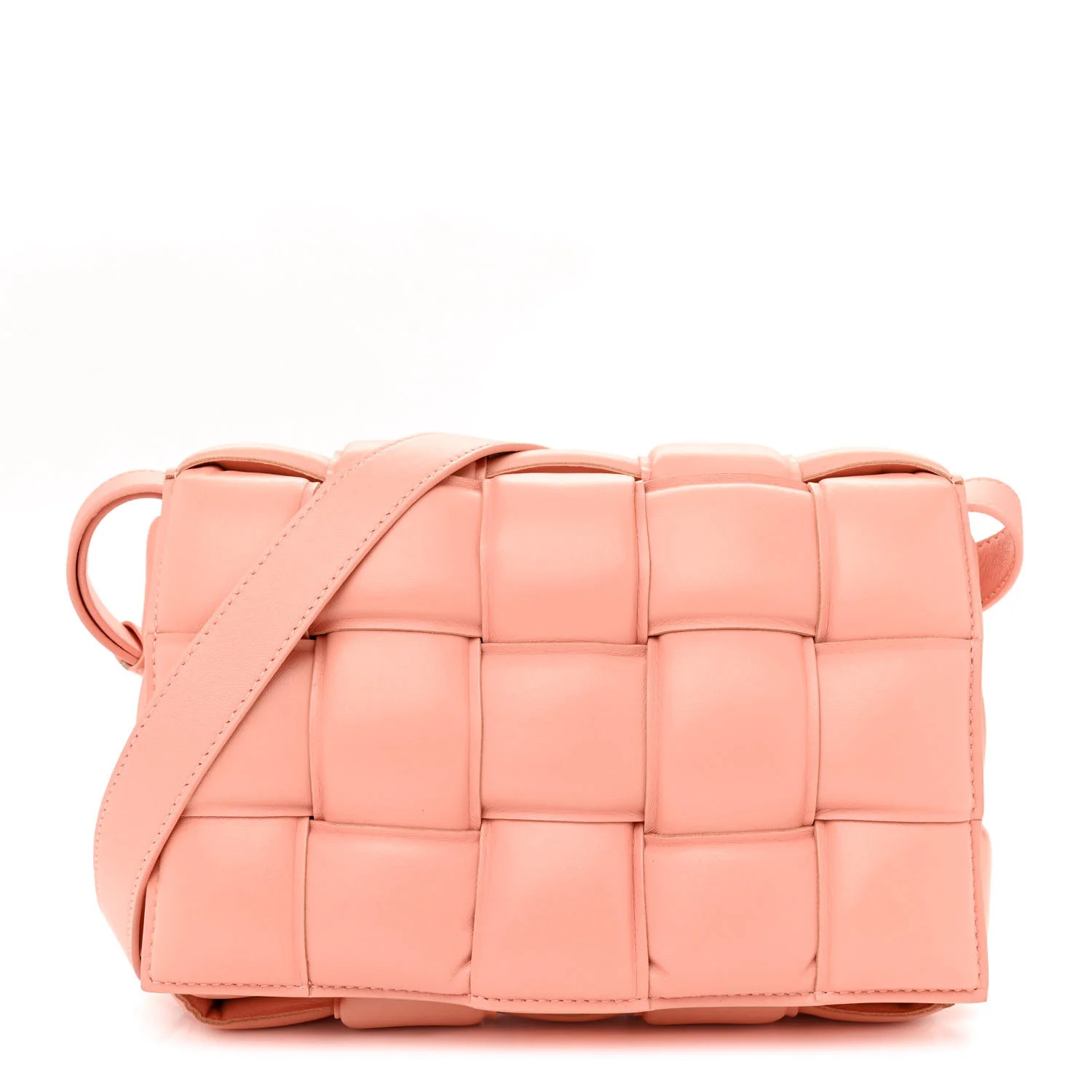 Nappa Maxi Intreccio Padded Cassette Crossbody Bag Peachy | FASHIONPHILE (US)