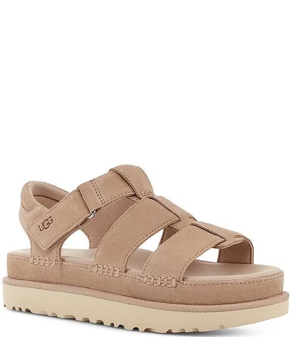 UGG Goldenstar Suede Strap Platform Sandals | Dillard's | Dillard's