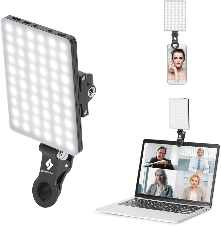 60 LED 2000mAh High Power Rechargeable Clip Fill Video Conference Light with Front & Back Clip, A... | Amazon (US)