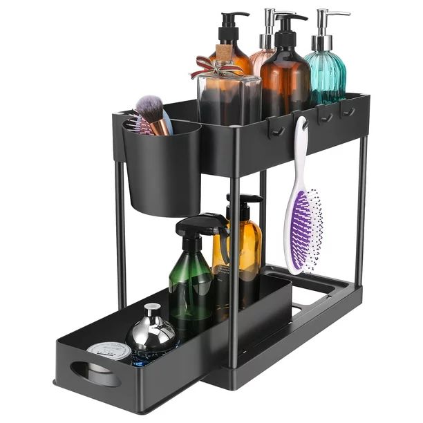 HEQUSIGNS Under Sink Organizer, 2 Tier Under Sink Organizer with Sliding Storage Drawer, Kitchen ... | Walmart (US)