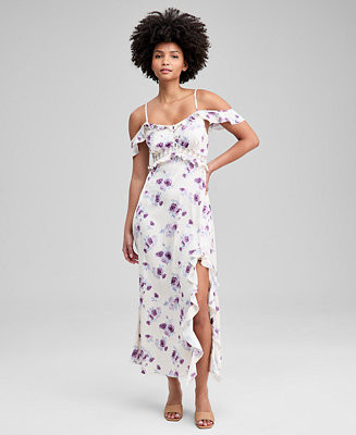 Women's Lace-Inset Ruffle Slip Dress, Macy's Exclusive | Macy's