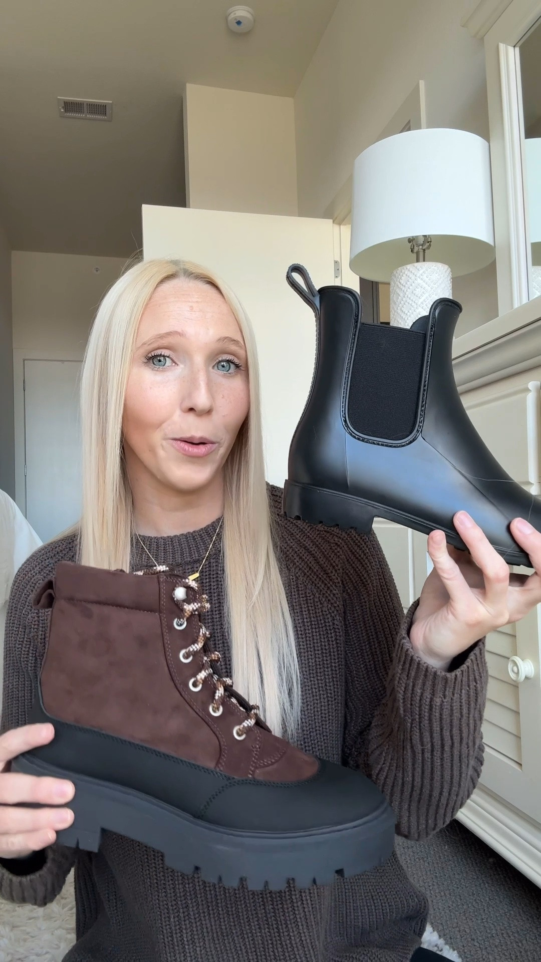 Obsessed with these chocolate brown hiking boots and black waterproof rain boots! 🍂

Both are so comfy and flattering. True to size I’m in an 8. Linking more cute knee high boots, chocolate brown booties, suede loafers, fashion sneakers, ballet flats, chunky boots and more!


Target deal days, target circle week, target sale, target shoes, target boots, chocolate brown boots, fall boots, fall fashion, target fall outfits, target style, target try on