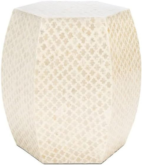 SAFAVIEH Home Collection Rylie White Capiz Shell Accent Table (Fully Assembled) | Amazon (US)