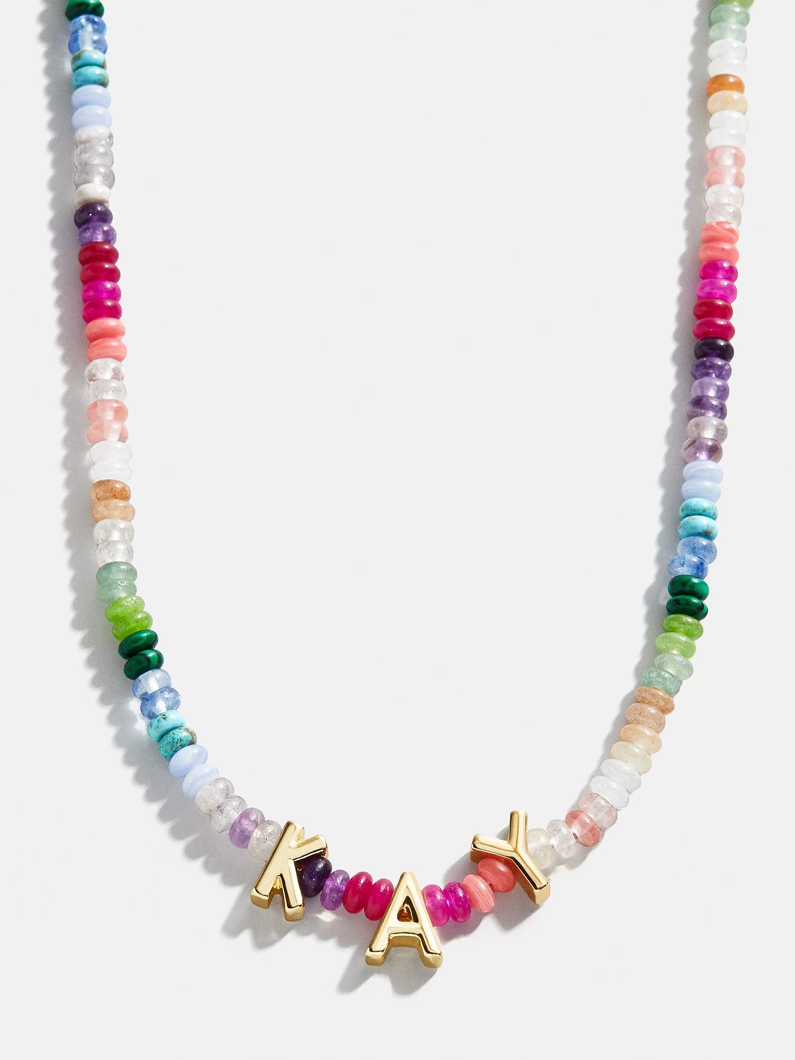 Semi-Precious Custom Nameplate Necklace - Multi | BaubleBar (US)