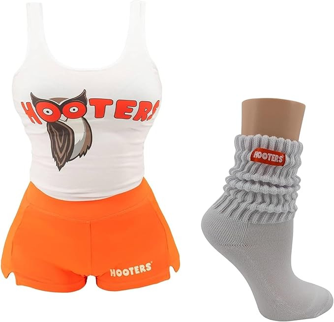 Ripple Junction Small Hooters Classic Orange & White Costume w/Slouch Socks | Amazon (US)