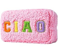 Artmavin Women's Cosmetic Bag Fuzzy Bag,Chenille Letter bag Makeup Bag Travel Toiletry Bag, Teddy... | Amazon (US)