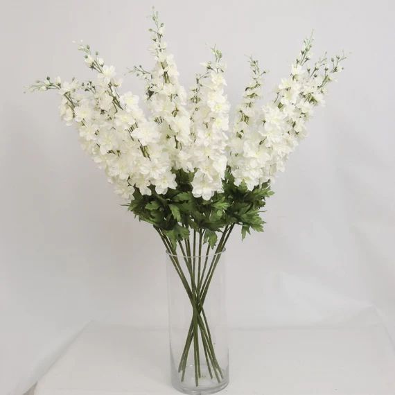 Silk Flower Delphinium 37 Long 25 Flowers 5 Buds White | Etsy | Etsy (US)