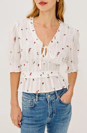 Rails Fontaine Floral Smocked Cotton Top | Nordstrom | Nordstrom
