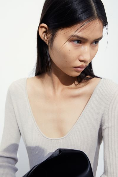 Rib-knit Dress - Light taupe - Ladies | H&M US | H&M (US + CA)