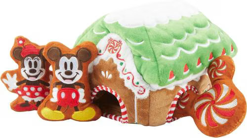 Disney Christmas Holiday Mickey & Minnie Mouse Gingerbread House Hide & Seek Puzzle Plush Squeaky... | Chewy