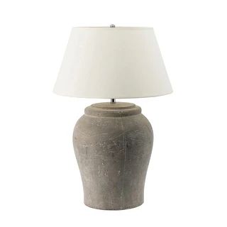 28" Cement Table Lamp, Concrete Base with White Fabric Shade | Bed Bath & Beyond