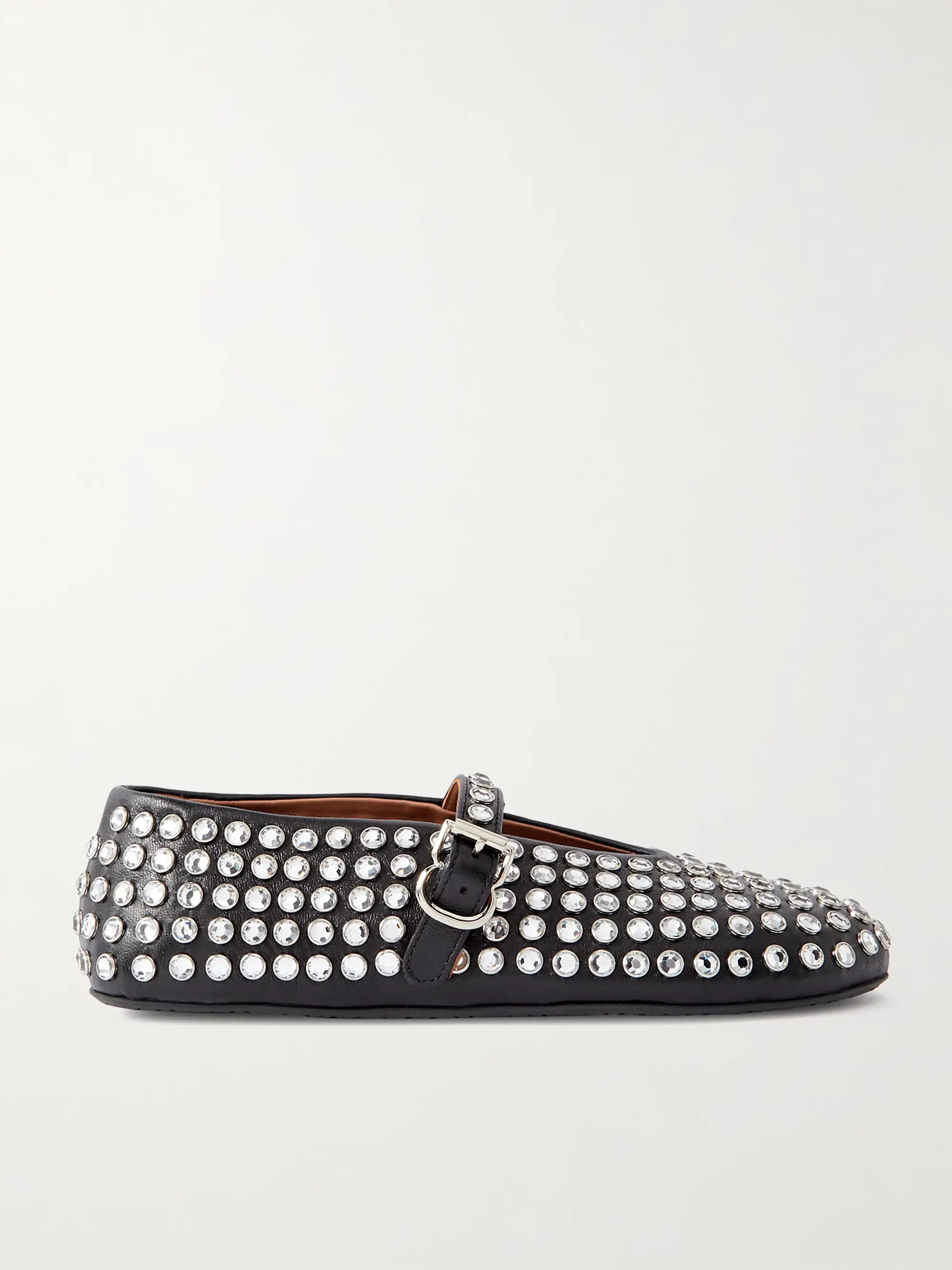 Crystal-embellished leather ballet flats | NET-A-PORTER (US)